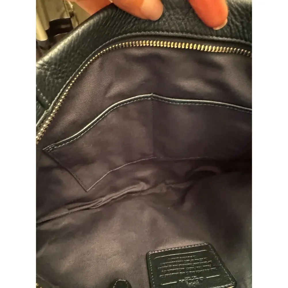 Coach Scout Hobo F34312 Navy Polished Pebble Leather Shoulder Crossbody Bag